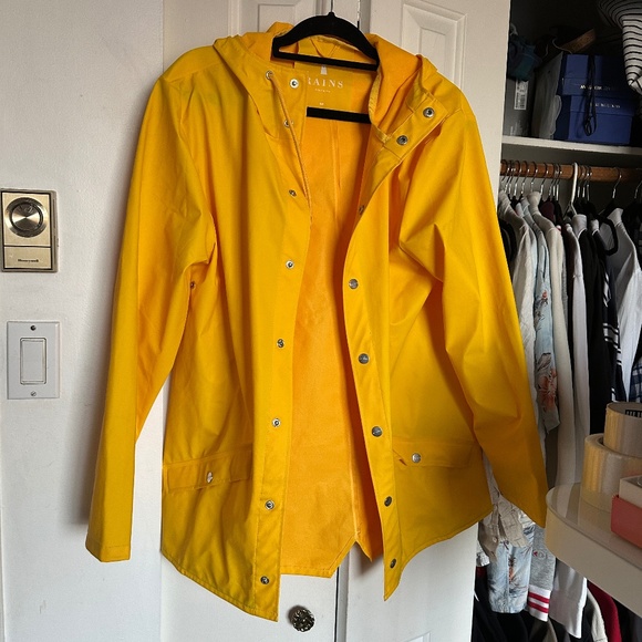 Rains Jackets & Blazers - RAINS yellow rain jacket
